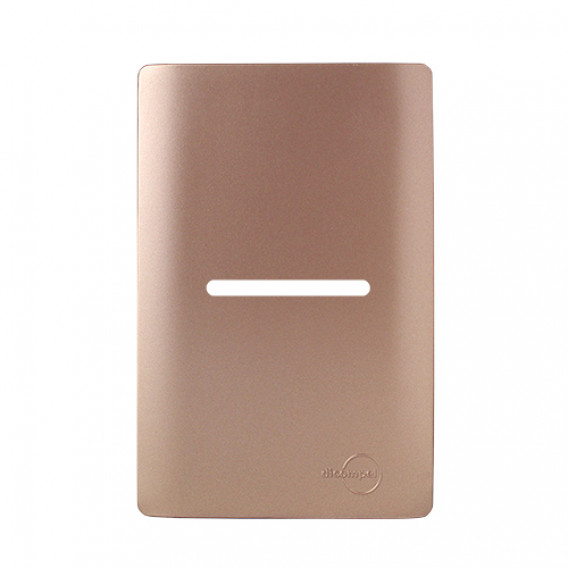 Placa 4x2 p/ 1 Interruptor Horizontal - Novara Ouro Rose